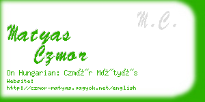 matyas czmor business card